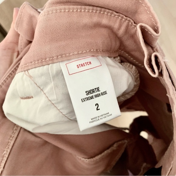 Express Dusty Rose Pink Tie-Front Paperbag Waist Super High Waisted Shorts - Picture 12 of 12